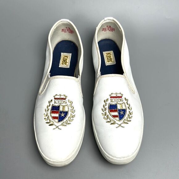 KEDS Vintage 90th White Embroidered Soft Leather Shoes Sneakers US 8 (vintage 9) - Picture 2 of 12
